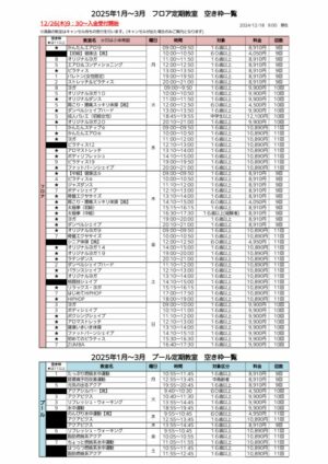 R6年度1月～ 募集人数と空き枠表のサムネイル