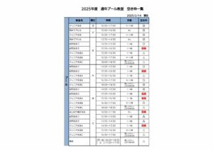 2024年度通年プール空き枠表のサムネイル